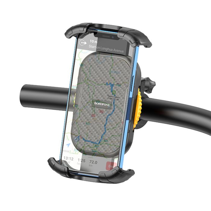 Suport telefon pentru bicicleta Borofone BH59 Flyover Negru cu prindere ghidon, 125-175 mm