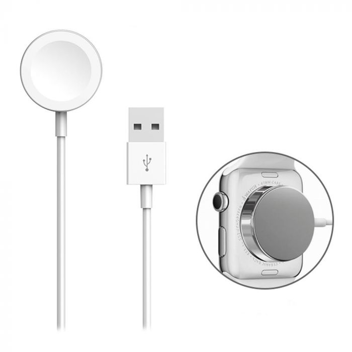 Incarcator wireless pentru smartwatch Apple Magnetic Apple Watch, 1 m, alb