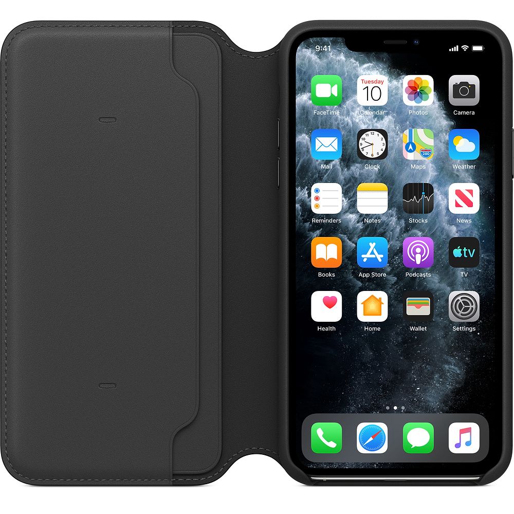 Husa telefon originala Apple iPhone 11 Pro Max Leather Folio, negru