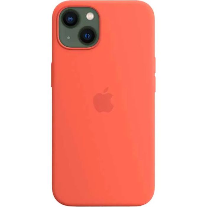 Husa telefon originala Apple iPhone 13 Silicon, MagSafe, Nectarine, portocaliu