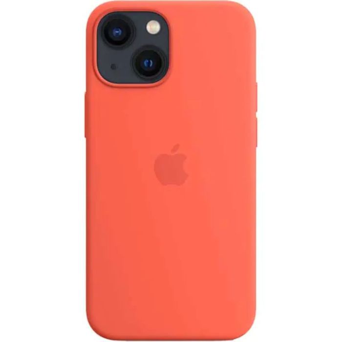 Husa telefon originala Apple iPhone 13 Mini Silicon, MagSafe, Nectarine, portocaliu