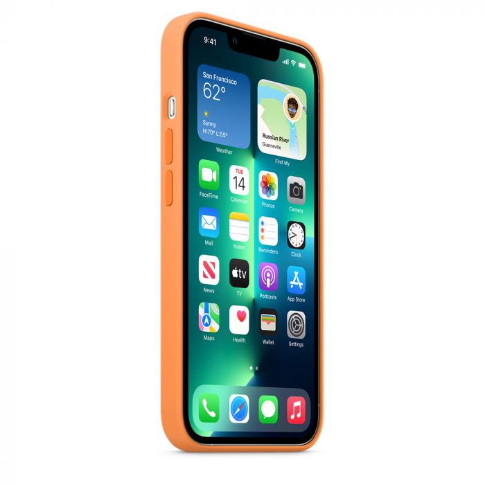 Husa telefon originala Apple iPhone 13 Pro Silicon, MagSafe, Marigold, portocaliu
