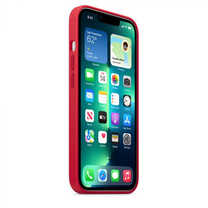 Husa telefon originala Apple iPhone 13 Pro Silicon, MagSafe, rosu