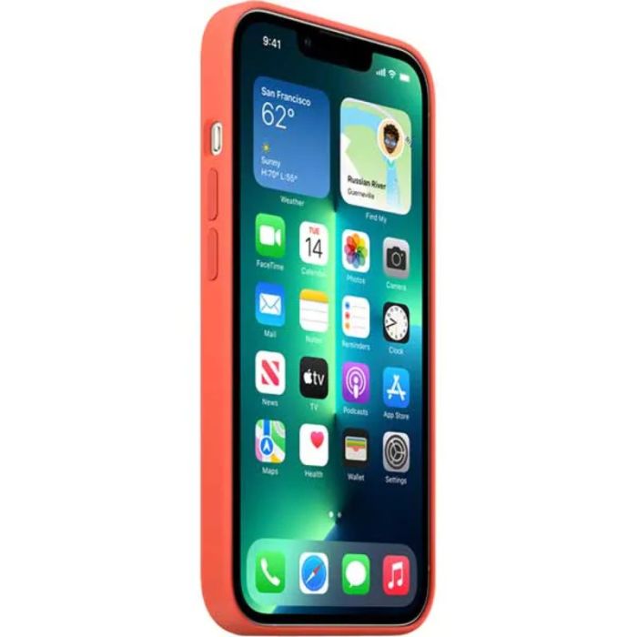 Husa telefon originala Apple iPhone 13 Pro Silicon, MagSafe, Nectarine, portocaliu