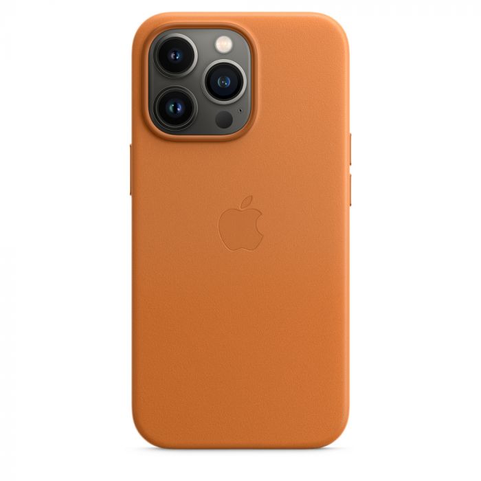 Husa telefon originala Apple iPhone 13 Pro Max Leather, MagSafe, Golden Brown, maro