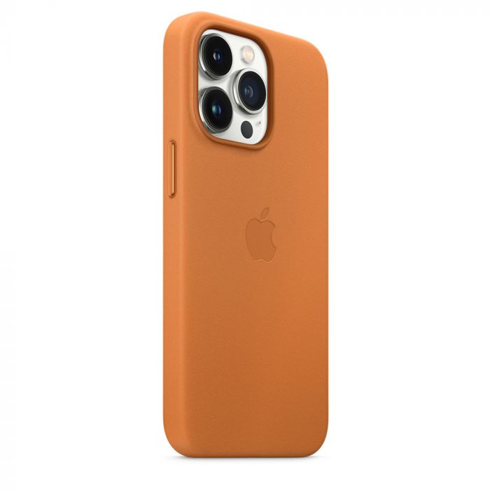 Husa telefon originala Apple iPhone 13 Pro Max Leather, MagSafe, Golden Brown, maro