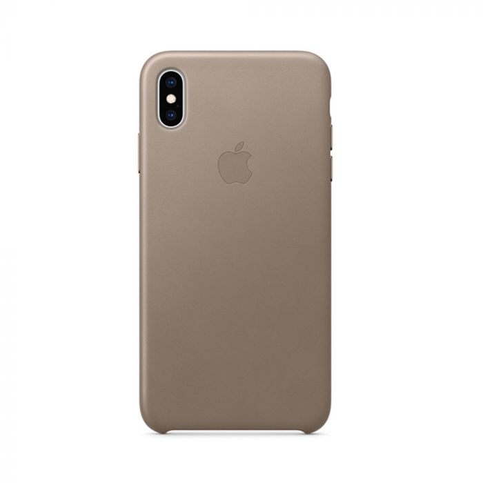 Husa telefon originala Apple iPhone XS Max, piele naturala, gri