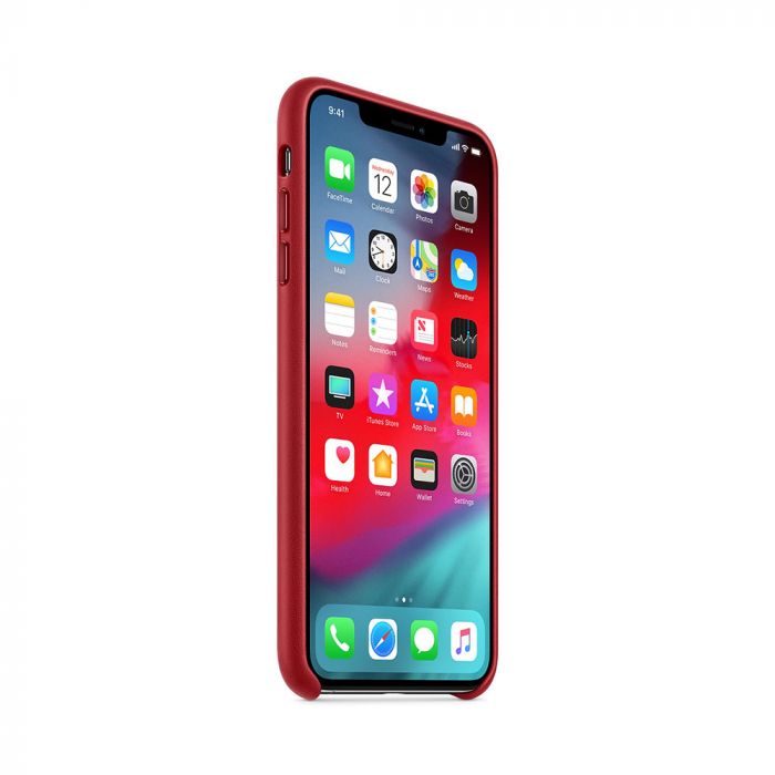 Husa telefon originala Apple iPhone XS Max, piele naturala, rosu