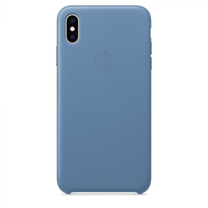 Husa telefon originala Apple iPhone XS Max Leather Cornflower, albastru