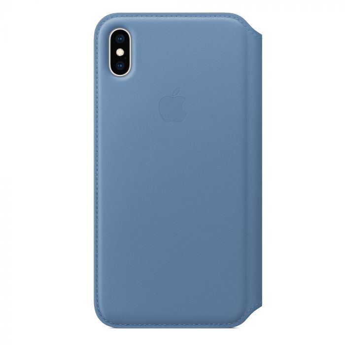 Husa telefon originala Apple iPhone XS Max Leather Folio Cornflower, albastru