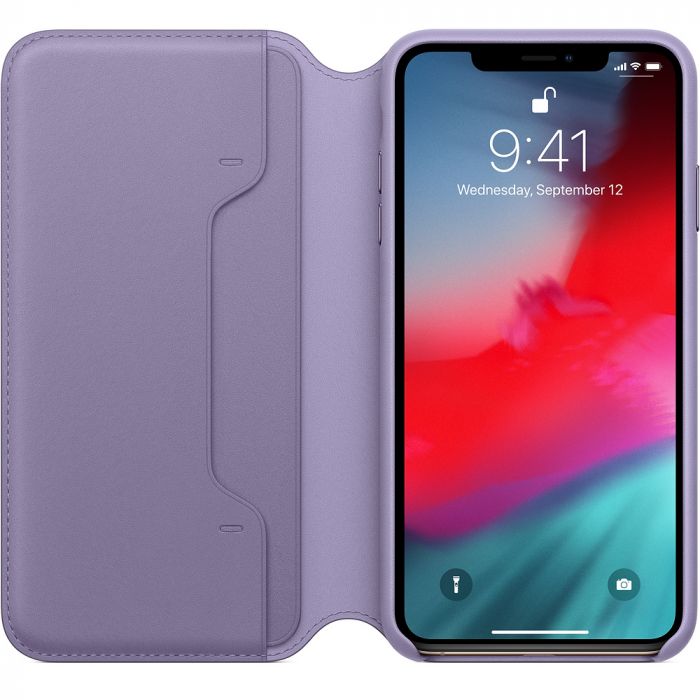 Husa telefon originala Apple iPhone XS Max Leather Folio Lilac, violet