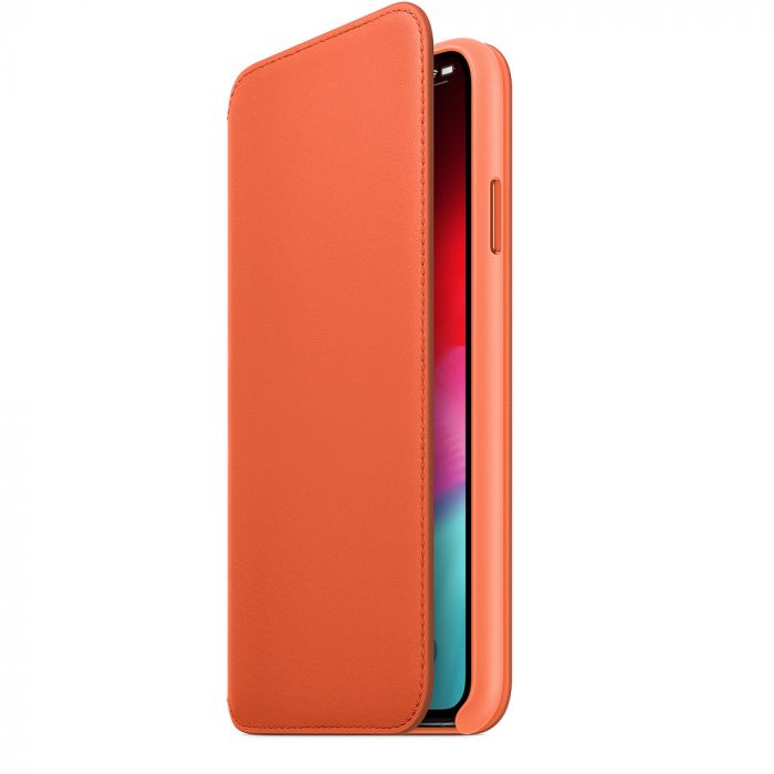 Husa telefon originala Apple iPhone XS Max Leather Folio Sunset, portocaliu