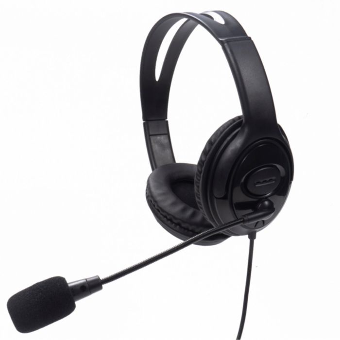 Casti audio on-ear cu fir Tellur Basic PCH2, negru, USB, microfon, lungime fir 2 m