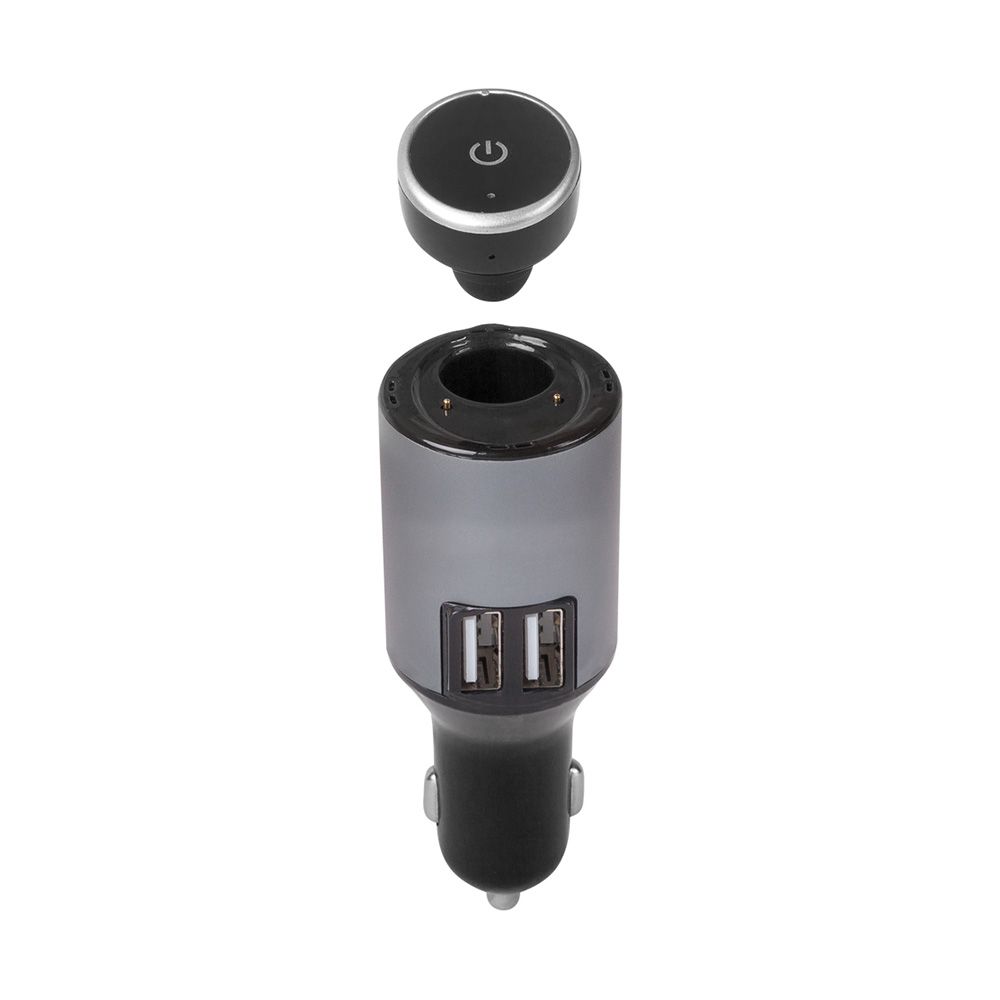 Casti audio bluetooth in-ear Xenic, negru, cu incarcator auto dual USB max 2.1A si slot magnetic pentru casca