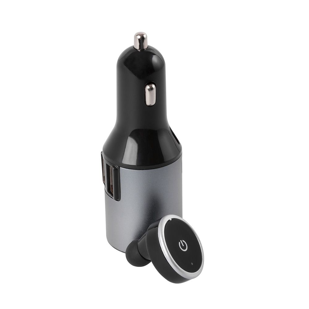 Casti audio bluetooth in-ear Xenic, negru, cu incarcator auto dual USB max 2.1A si slot magnetic pentru casca