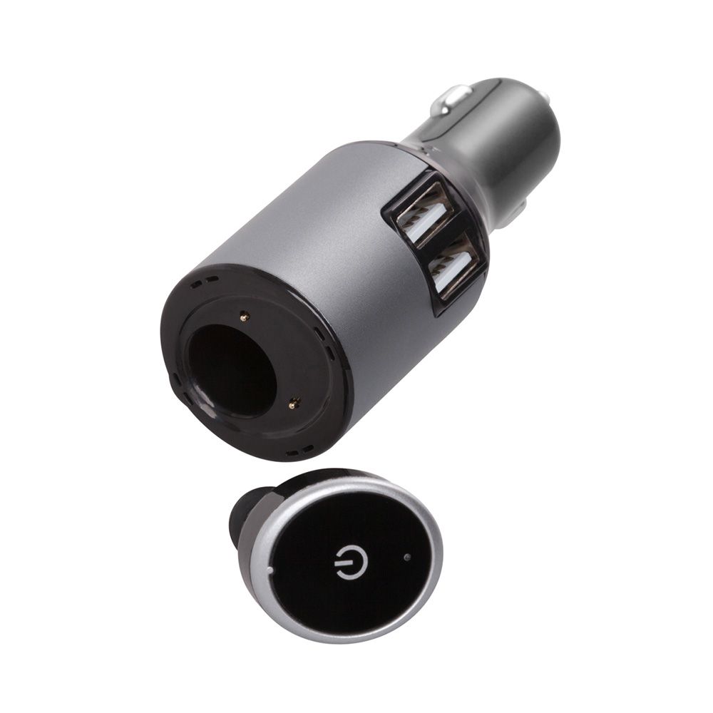 Casti audio bluetooth in-ear Xenic, negru, cu incarcator auto dual USB max 2.1A si slot magnetic pentru casca