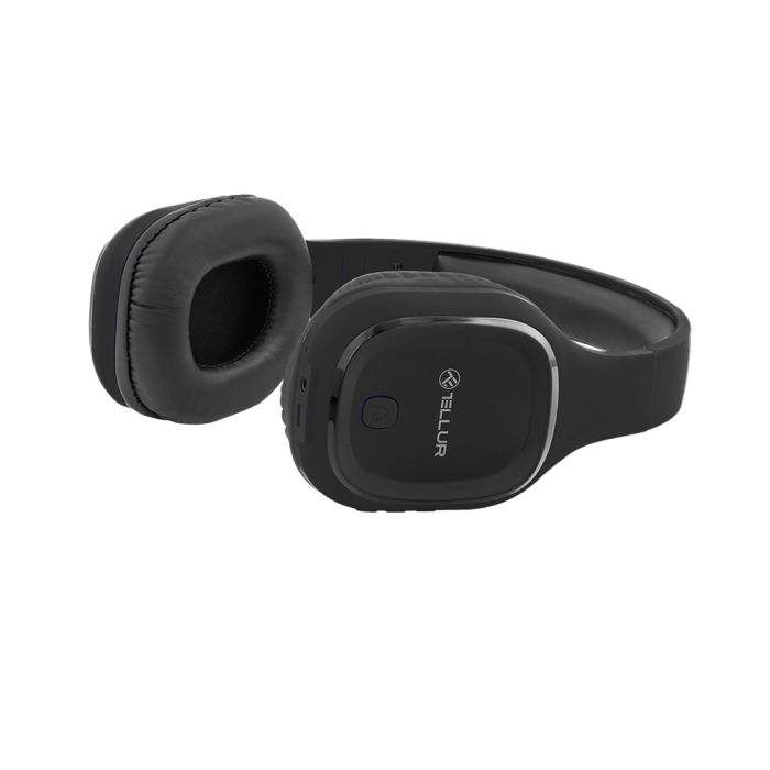 Casti audio bluetooth over-ear stereo Tellur Pulse, negru, microfon, incarcare Micro-USB
