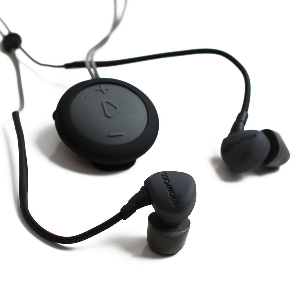Casti audio sport in-ear, conexiune bluetooth, Boompods Sportpods Race, negru, controlul volumului, play/pause skip track, preluare/incheiere apeluri