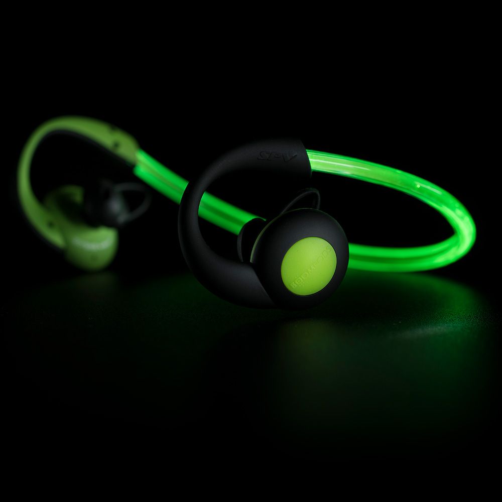 Casti audio sport in-ear, conexiune bluetooth, Boompods Sportpods Vision, verde, preluare/incheiere apeluri, schimbarea modului de iluminare