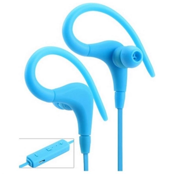 Casti audio sport in-ear, conexiune bluetooth, Vennus BT-1, albastru, rezistente la stropi de apa