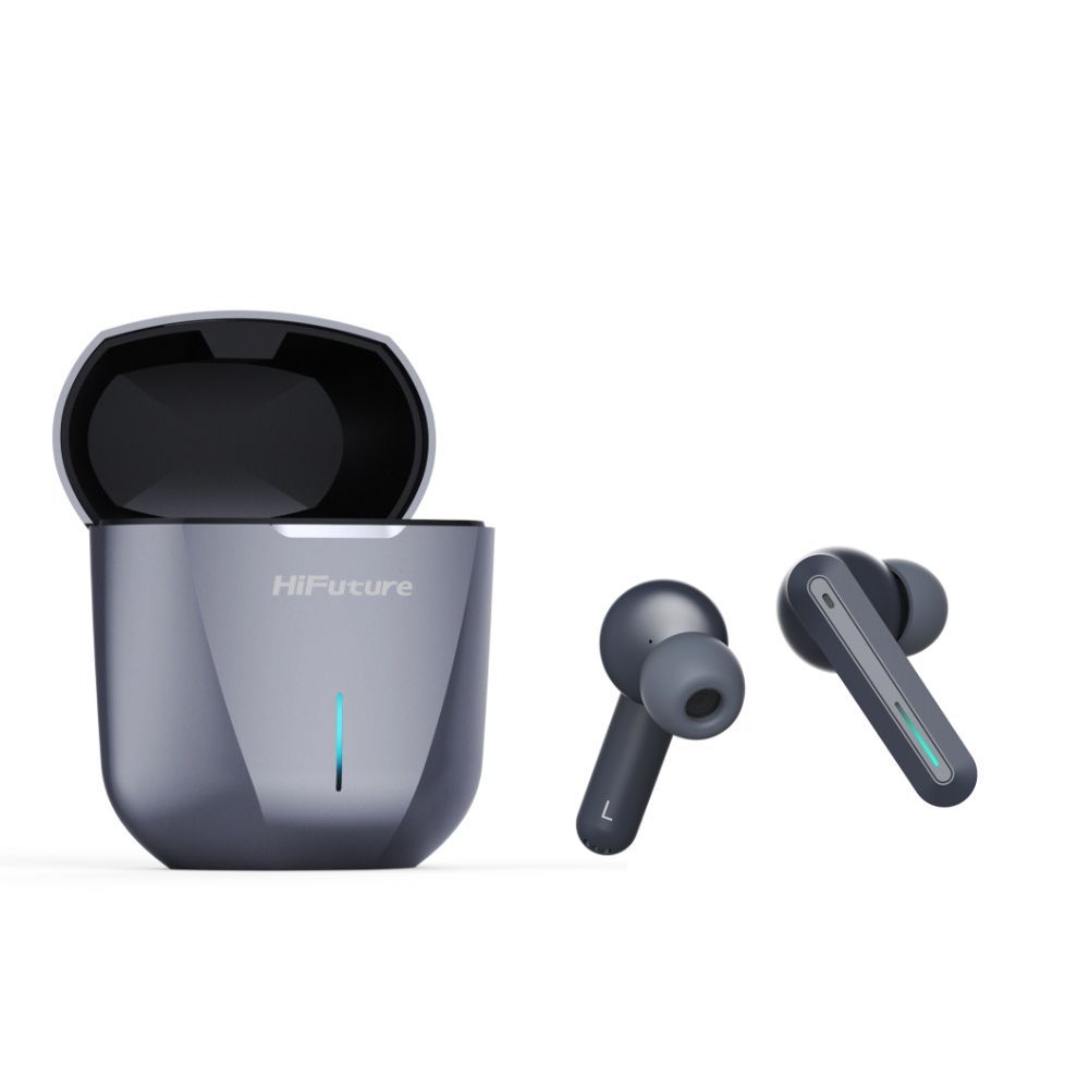 Casti audio bluetooth in-ear true-wireless HiFuture Radge, gri, incarcare USB Type-C