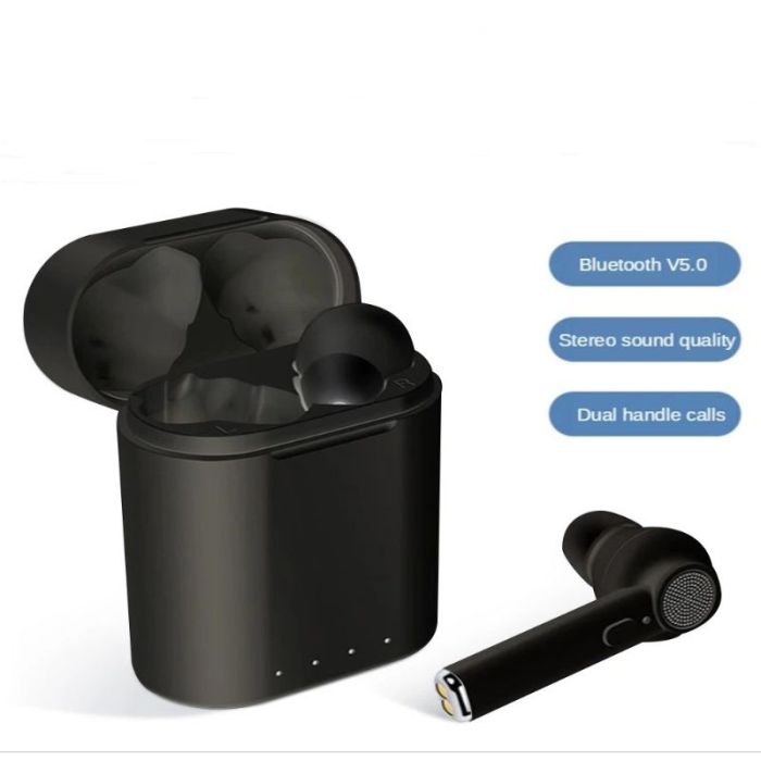 Casti audio bluetooth in-ear true-wireless OEM D020, negru, alimentare USB Type C