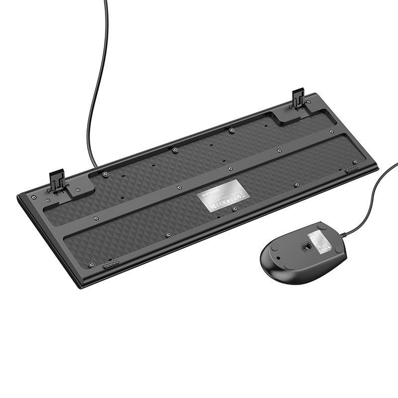 Set tastatura si mouse Borofone BG6 Business, conexiune USB, negru, lungime fir 1.5 m
