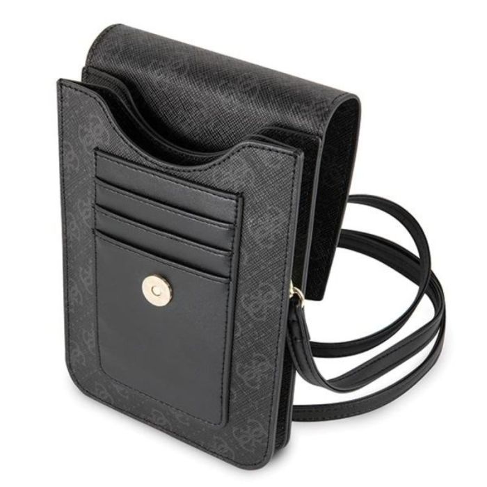 Geanta pentru telefon Guess 4G Collection, negru, curea detasabila, piele ecologica