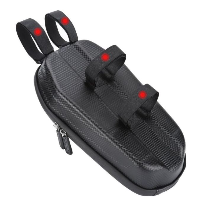 Geanta pentru trotineta electrica Wozinsky, impermeabila, negru, prindere de ghidon, volum 2 litri