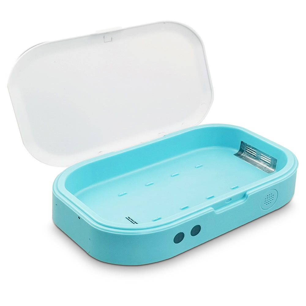 Sterilizator UV SM multifunctional, alb-albastru, cu functie de aromaterapie, 1 cablu MicroUSB