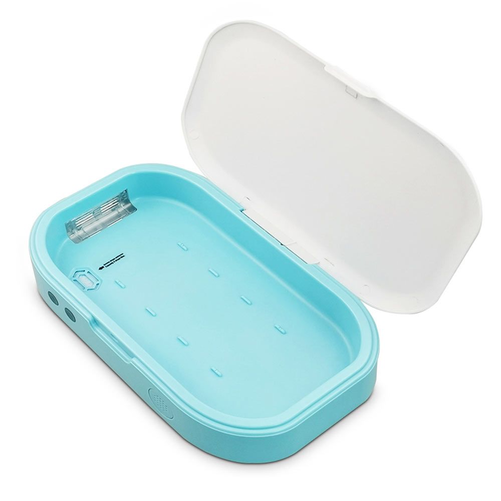 Sterilizator UV SM multifunctional, alb-albastru, cu functie de aromaterapie, 1 cablu MicroUSB