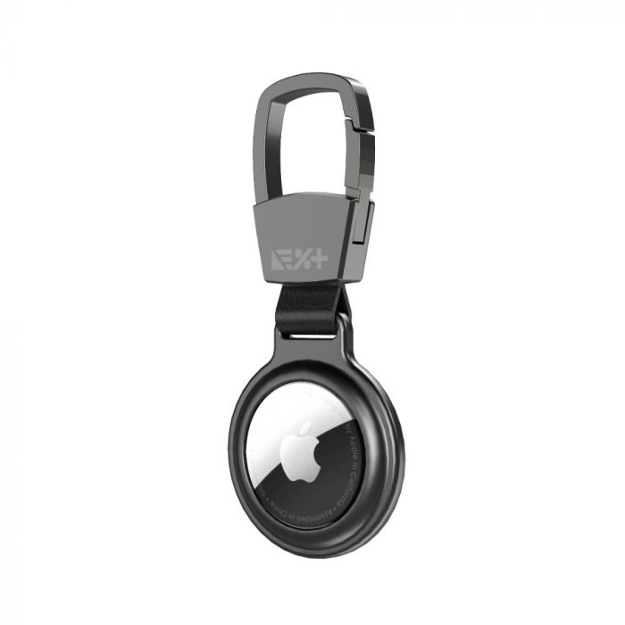 Husa cu breloc chei Apple AirTag Next One, aluminiu, negru