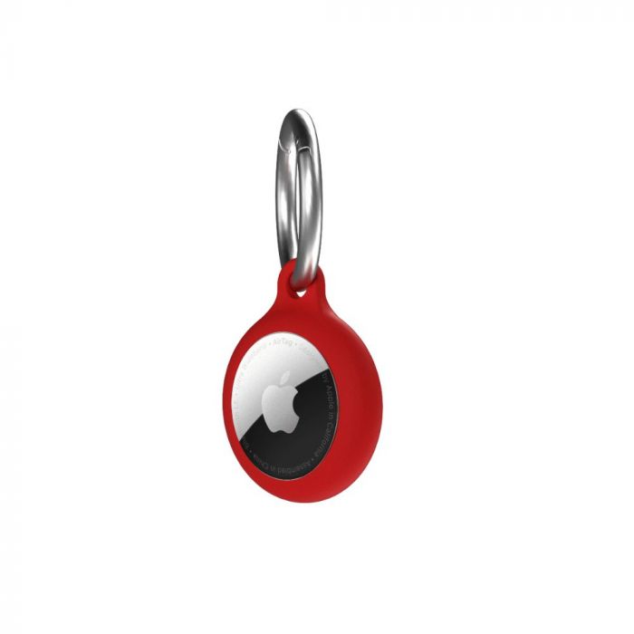 Husa cu breloc chei Apple AirTag Next One Secure, silicon, rosu