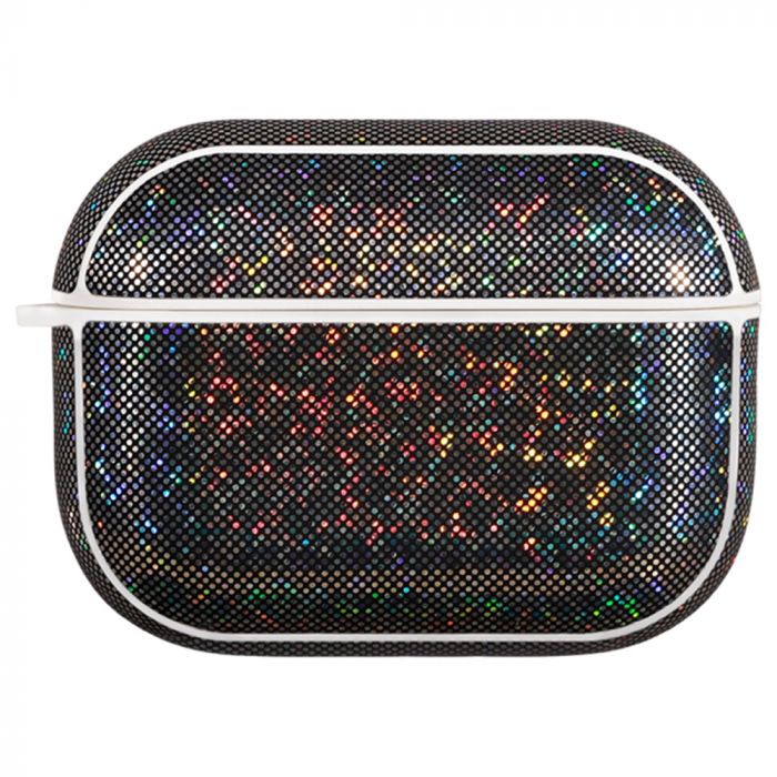 Husa cu breloc Nillkin Shining Protection Glitter, pentru Apple AirPods Pro, piele ecologica si TPU, negru