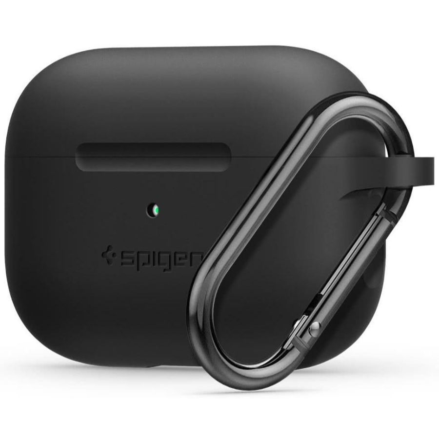 Husa cu breloc Spigen Fit, pentru Apple AirPods Pro, silicon, negru