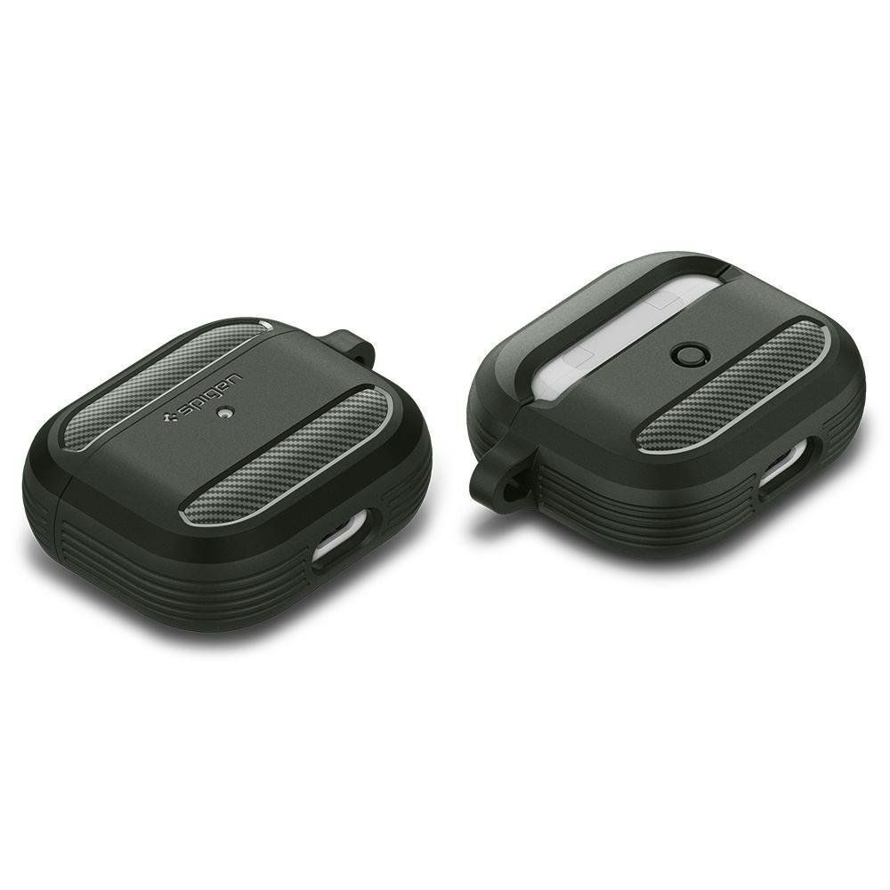 Husa cu breloc Spigen Rugged Armor, pentru Apple Airpods 3, silicon, verde