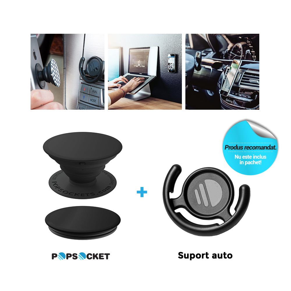 Suport telefon Popsockets PopGrip Stand Color Burst, policarbonat, TPU si poliuretan, multicolor