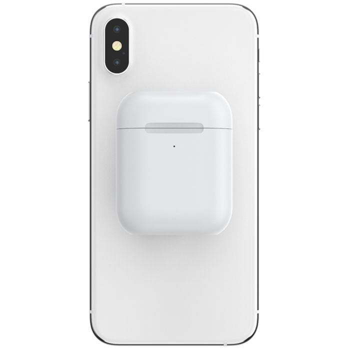 Suport telefon Popsockets PopGrip Stand AirPods Holder, policarbonat, TPU si poliuretan, alb