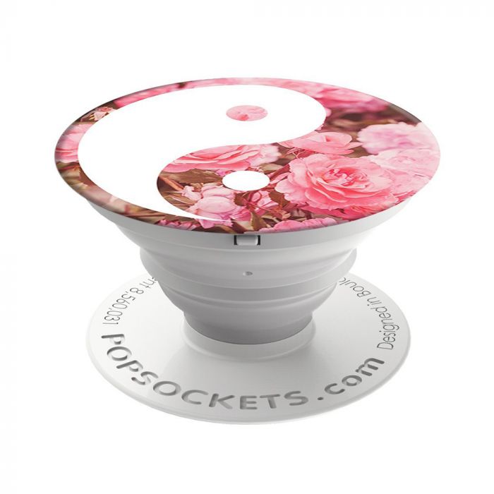 Suport telefon Popsockets PopGrip Stand Yin Yang Roses, policarbonat, TPU si poliuretan, multicolor