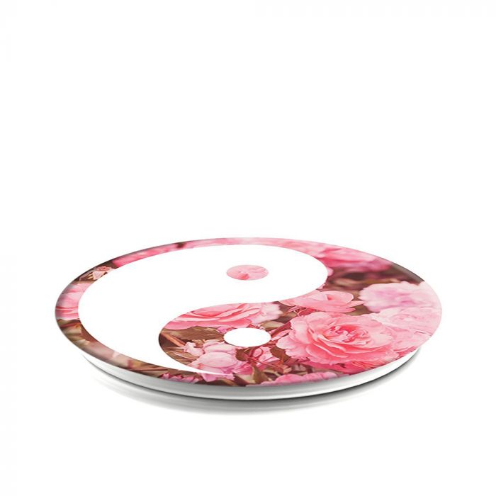 Suport telefon Popsockets PopGrip Stand Yin Yang Roses, policarbonat, TPU si poliuretan, multicolor