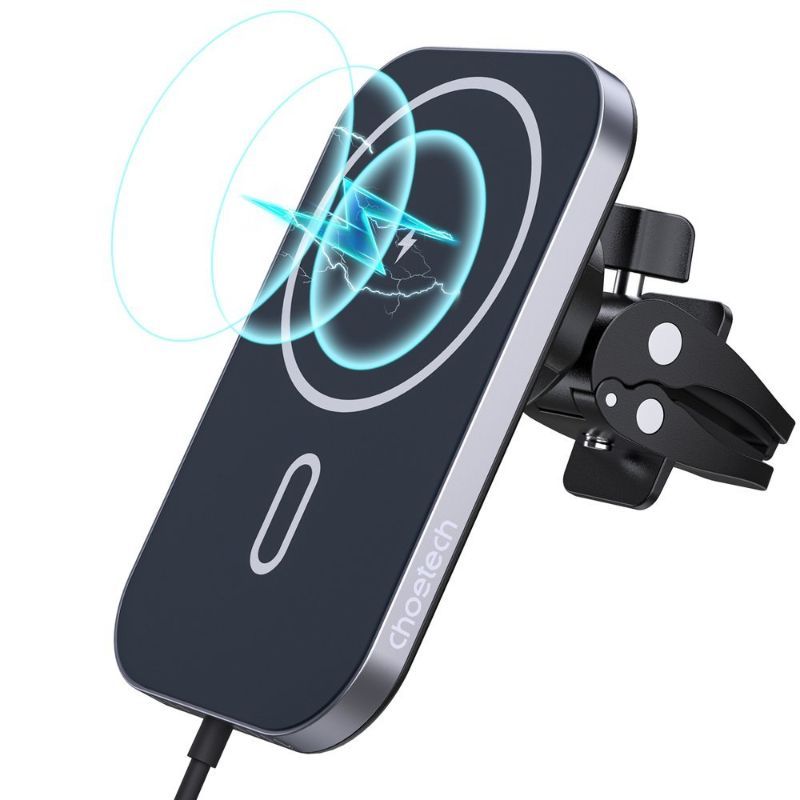 Suport auto Choetech, magnetic, incarcare Wireless, 15W, prindere la sistemul de ventilatie, negru