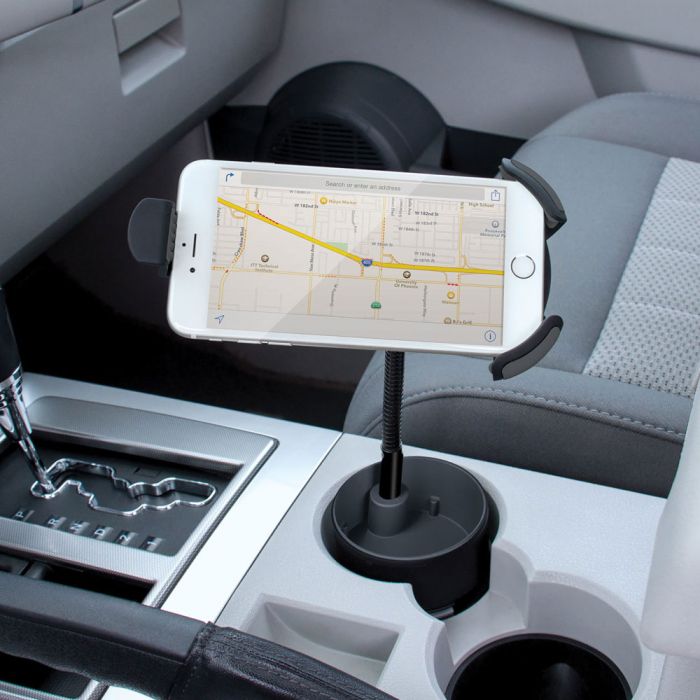 Suport auto cu pahar iSound, rotatie 360 grade, pentru smartphone pana la 6.5 inch, negru