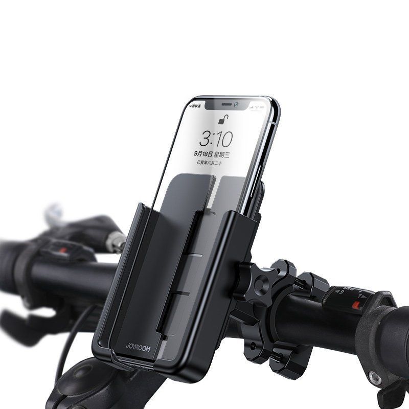 Suport telefon pentru bicicleta Joyroom, prindere de ghidon, rotatie 360 grade, diagonala maxima display 6.8 inch, anti alunecare, negru