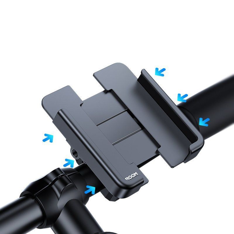 Suport telefon pentru bicicleta Joyroom, prindere de ghidon, rotatie 360 grade, diagonala maxima display 6.8 inch, anti alunecare, negru