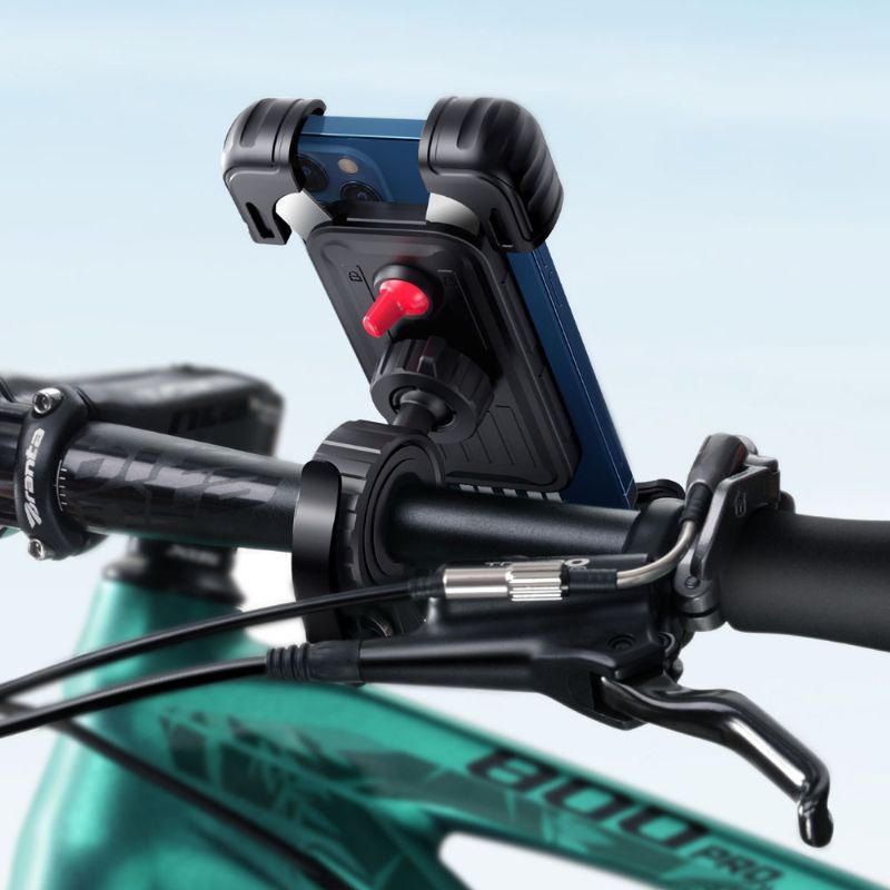 Suport telefon pentru bicicleta Ugreen LP494, prindere de ghidon, rotire 360 grade, negru