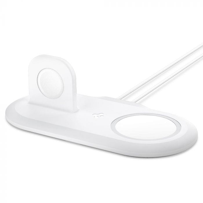 Suport pentru incarcator wireless Spigen Magfit Duo, compatibil cu incarcator MagSafe Apple si incarcator Apple Watch