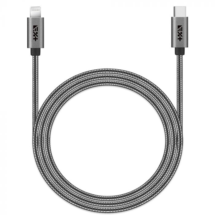 Cablu de date si incarcare Lightning la Type-C Next One, invelis metalic, lungime 1.2 m, gri