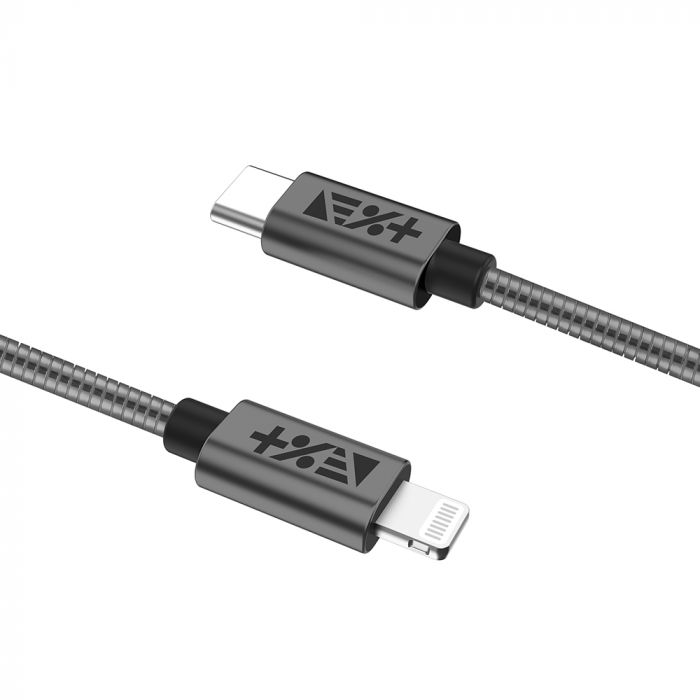 Cablu de date si incarcare Lightning la Type-C Next One, invelis metalic, lungime 1.2 m, gri