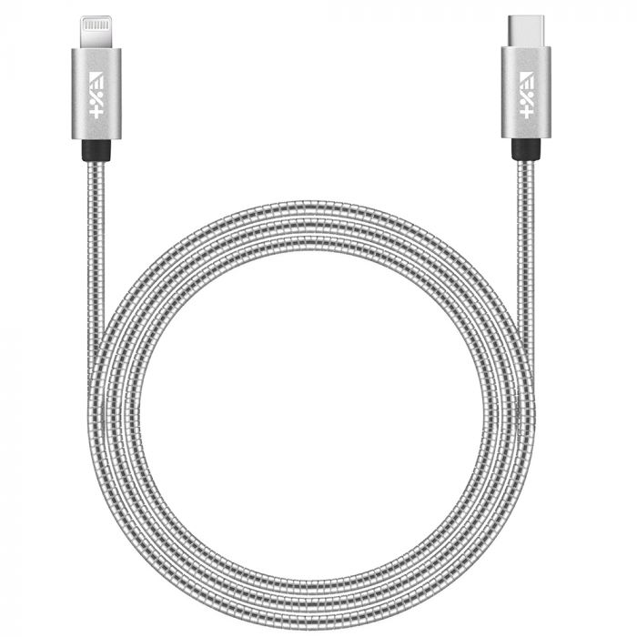 Cablu de date si incarcare Lightning la Type-C Next One, invelis metalic, lungime 1.2 m, argintiu