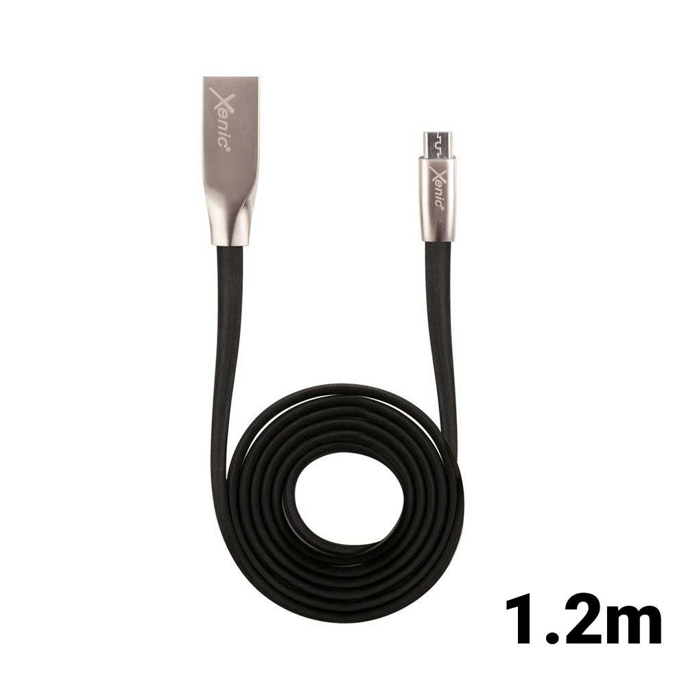 Cablu de date si incarcare MicroUSB Xenic Fast, lungime 1.2 m, conectori placati cu nichel, negru